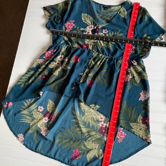 Torrid Size 1 Tropical Teal Hi Lox Blouse - Picture 11 of 12